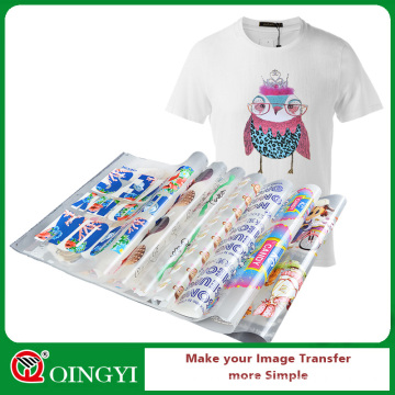 Qingyi screen printing show custom plastisol heat transfer sticker